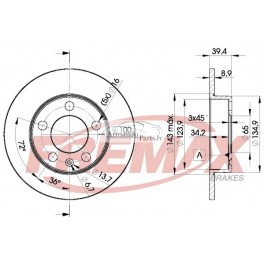 Bremžu diski FREMAX BD-5601, 08.7165.14,...