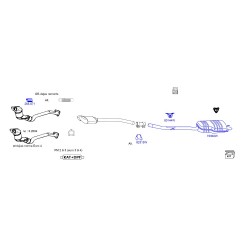 BMW E46 Kronšteins WALKER 80143W, 18212247708 2