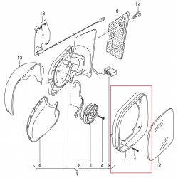 VW CADDY 15- Atpakaļskata spoguļa rāmis R 7E1858554 9B9