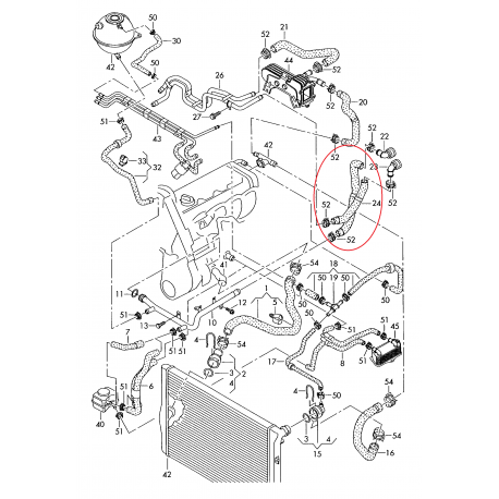 VW Caddy 04-11 dzesēšanas caurule 2K0122157AH