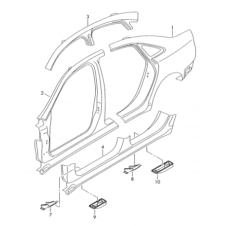Audi A6 05- domkrata vietas paliknis Priekšā komplekts 4F0802845