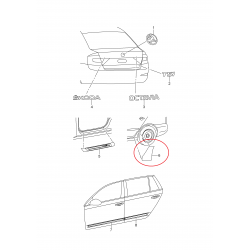 Škoda Octavia 13-17 uzlīme uz arkas aizmugurē R, 5E0807906A 2