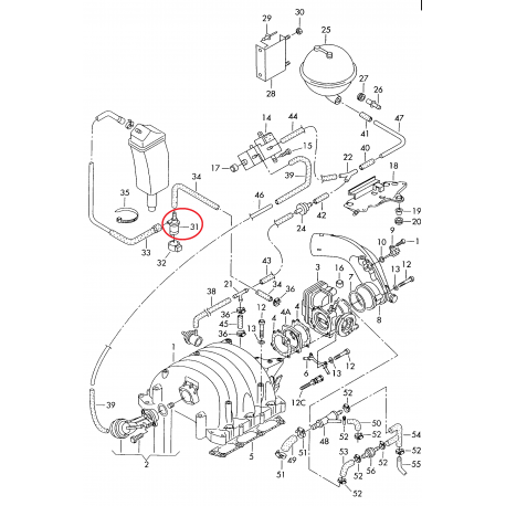 Audi A6, A4 Ventilācijas vārsts BOSCH 0 280 142 308,  	077133517C, 0 280 142 309