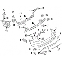 BMW E90, 91 aizmugures bampera nosegs vidus 51127163847