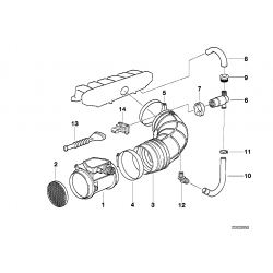 BMW E36 Siltā gaisa iesūces caurule VAICO 13541738757 2