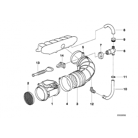 BMW E36 Siltā gaisa iesūces caurule VAICO 13541738757
