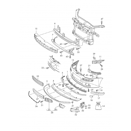 VW Golf 03-09 bampera kronšteins ārējais L 1K0807183