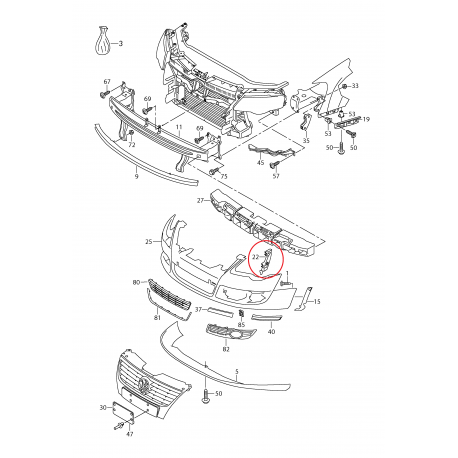 VW Passat 05-10 priekšas rāmja kronšteins R...