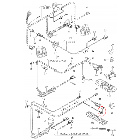 VW GOLF 4 ligzda bagāžnieka slēdzenei 3 pin 1J0973115