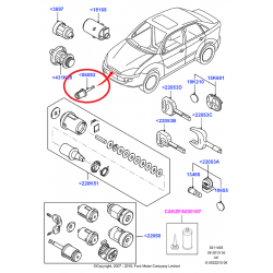 Ford Focus 98- motora pārsega atvēršanas rem. kompl. (SLĒDZENE) 1101535 2