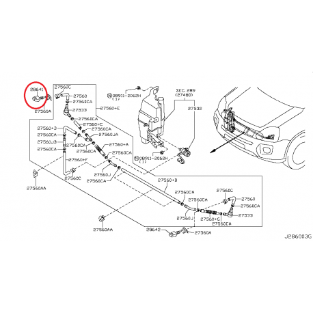 NISSAN X-TRAIL 07-13 Lukturu mazgātāja smidzinātājs R 286411DL0A