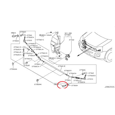 NISSAN X-TRAIL 07-13 Lukturu mazgātāja smidzinātājs R 286411DL0A