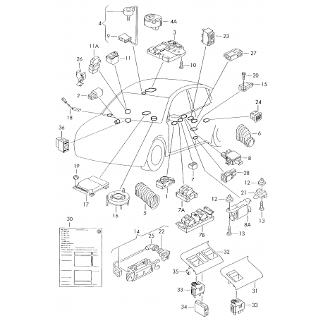 VW Golf 98-03 slēdzis spoguliem 