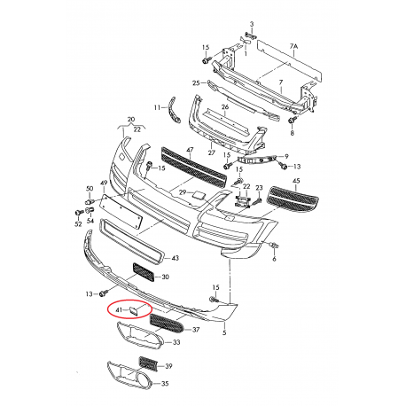 VW Touareg 02-06 bampera āķa vāciņš priekšējam bamperim L 7L6807155A9B9