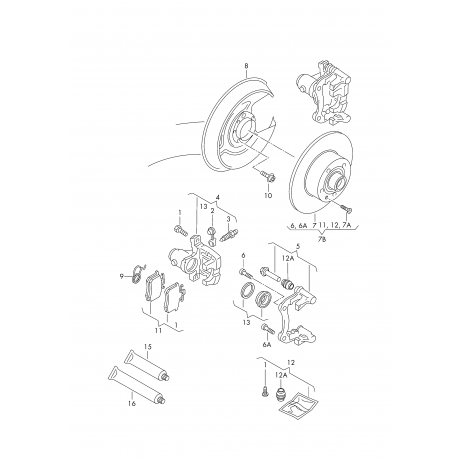 Bremžu suporta skavas TRW BDA559, 8E0615425A, 8E0615425G