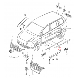 VW Touran 03-10 moldings priekšā R 1T0853516F GRU