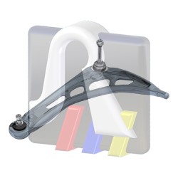 BMW 3 E46 98- piekares plaukts priekšas apakšas R komplekts ALU SRL