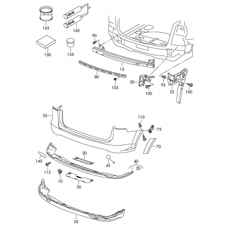 VW Touran 11-15 aizmugures bampers stiprinājums R 1T0807394D