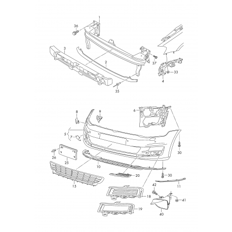 VW Golf 13-17 priekšējā bampera stiprinājums L  5G0807723D