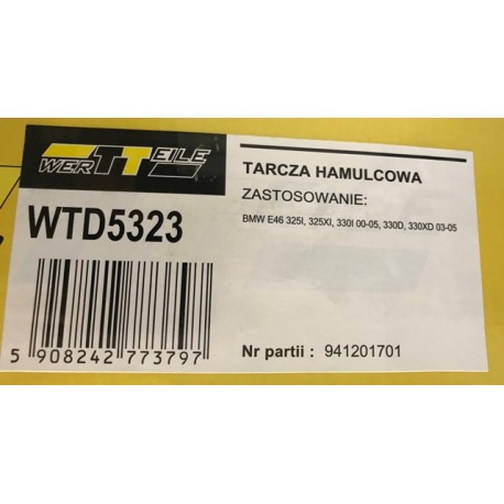 BMW E46 325I, 325XI, 330I 00-05, 330D, 330XD Bremžu diski 09.9590.11, 24112202091