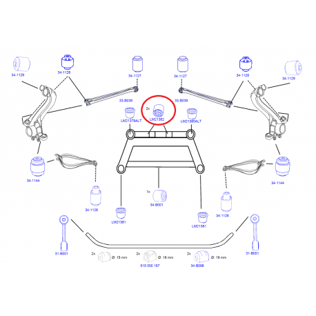 BMW Piekare, REDUKTORAM bukses  LM21382 LEMFÖRDER, 33171093175