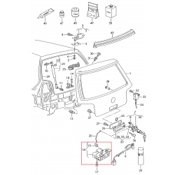 VW Golf 4 Bagāžas nodalījuma vāka slēdzene 1J6827505B