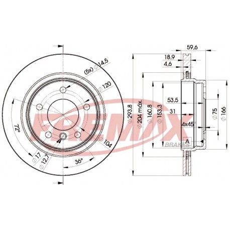 Bremžu diski FREMAX BD-5563, 34211165563, 09.7702.11