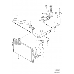VOLVO S60 2.4D 01-10  Blīvgredzens, Gaisa pūtes caurule 30778629 2