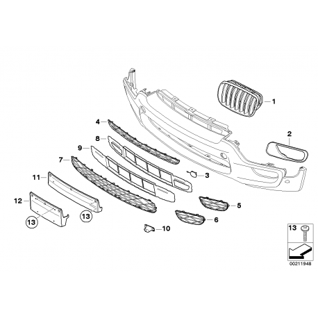 BMW X5 E70 06- bampera āķa vāciņš kr. 51117159589