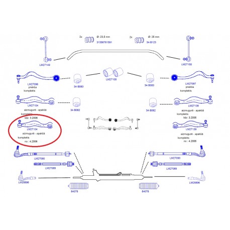 Svira MOOG LM27104M, 021-BMW201M, 31126768297
