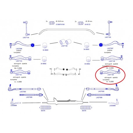 Svira MOOG LM27104M, 021-BMW201M, 31126768297