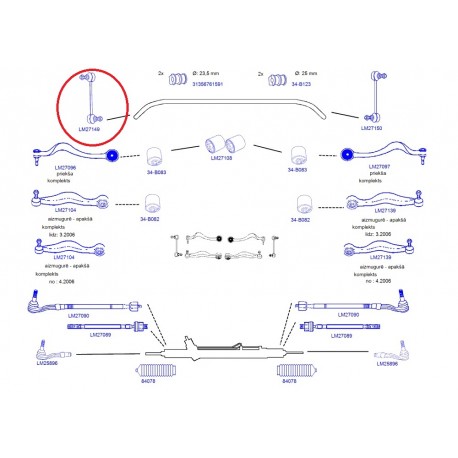 Stabilizatora atsaite MOOG LM27149M,...