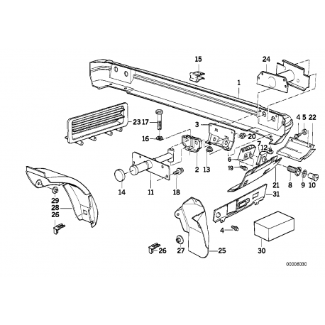 BMW 5 E34 88-95 bampera kronšteins aizmugures uz spārna R, L 51121944543