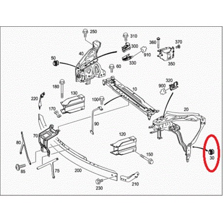 Mercedes luktura stiprinājums pr. kr. A0019970101