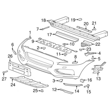 JAGUAR F-PACE 16- priekšējā bampera stiprinājums T2H25309