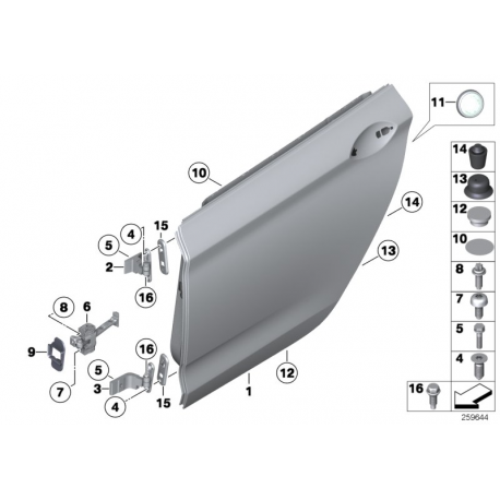 BMW F07 GT aizmugures durvju atdure lietota 51227197874