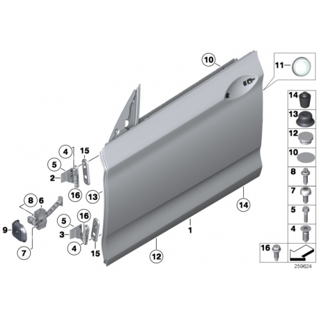 BMW F07 GT priekšējo durvju atdure lietota 51217197826