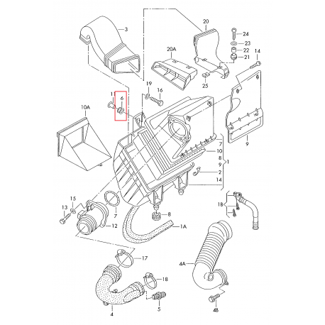 Audi A4 B6 IC radiatora stiprinājuma bukses 050129669