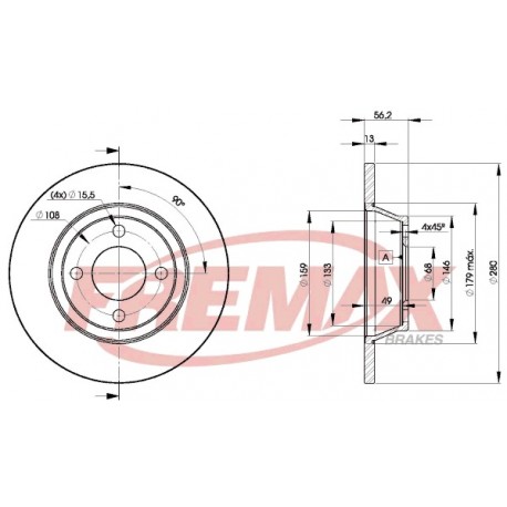 AUDI 80 91-94 Bremžu disks K27 8A0615301 