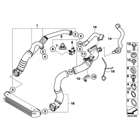 BMW blīve pie IC radiatora 59,0X67,2X6,2, 11617790547