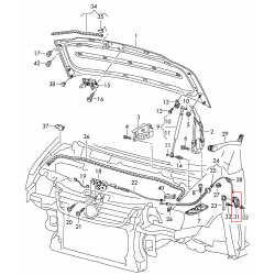 VW Touran 03- motora pārsega atvēršanas stiprinājums 1T1823633B 2