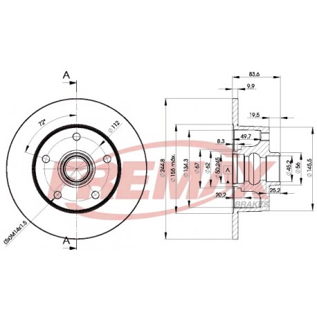 Bremžu diski FREMAX BD-5606, 8D0615601B
