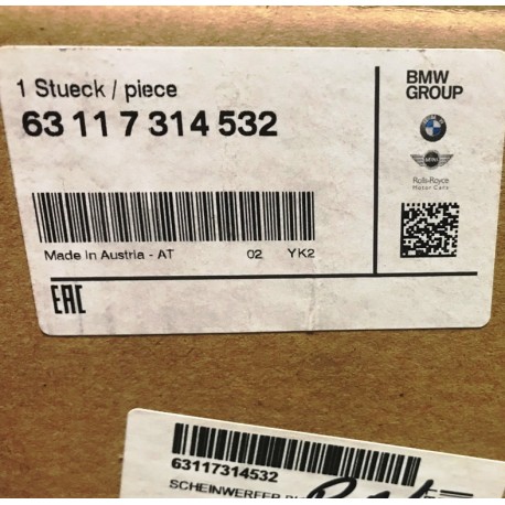 BMW F30 F31 12-15 priekšējais R lukturis Xenon D1S, 63117314532, 7314532