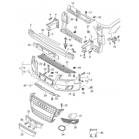 Audi A5 07-11 reste bamperī L ar miglas luktura caurumu 8T0807681 01C