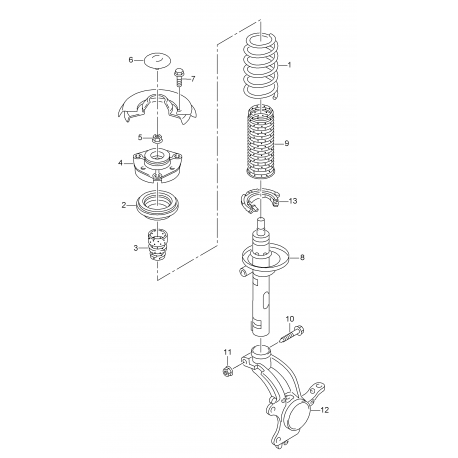 Amortizatora atbalsta gultnis SACHS 801 051, 5Q0412249F