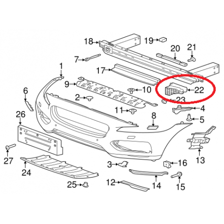 Jaguar F-Pace priekšējā bampera stiprinājums L, Lietots  GX73-17b757-AB, GX7317b757AB