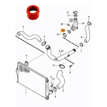 Volvo XC70, XC90, V70, Blīvgredzens, Gaisa pūtes caurule 30778628