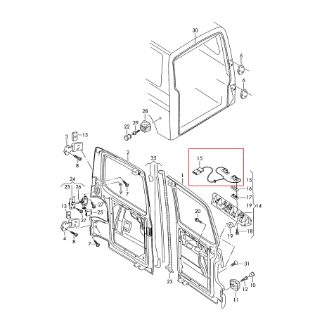 VW T5, Caddy Numurzīmes apg. luktura remonta kompl. 7H0827740