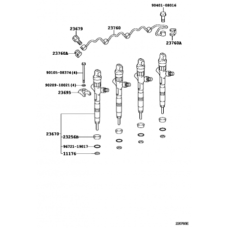 Toyota Avensis 03-08 degvielas sprauslas skrūve 9010508374