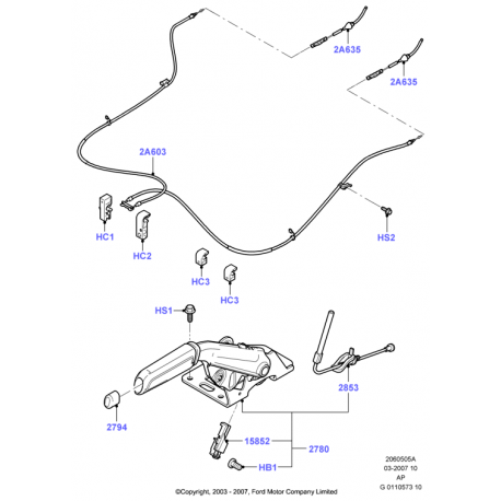 Bremžu trose PEX 07.1177, 1064280, 1343668, 1226763